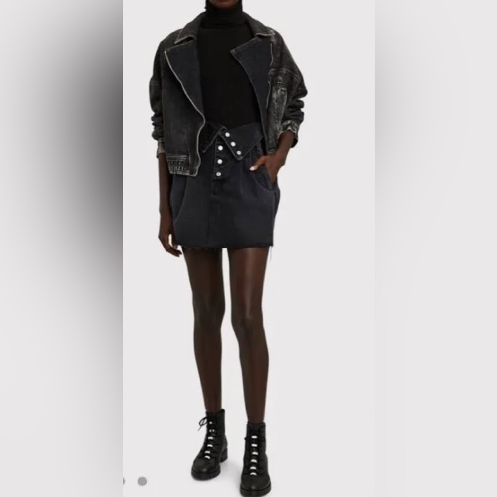 NWOT Re/Done Black Denim Skirt